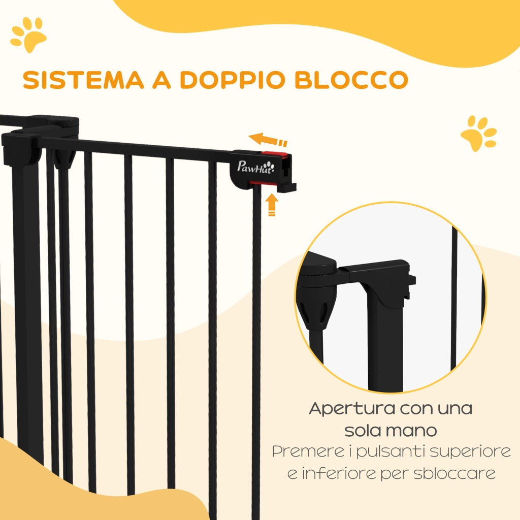 Cancelletto per Cani a 3 Pannelli ¨C Minimal ¨C Nero 206x90cm