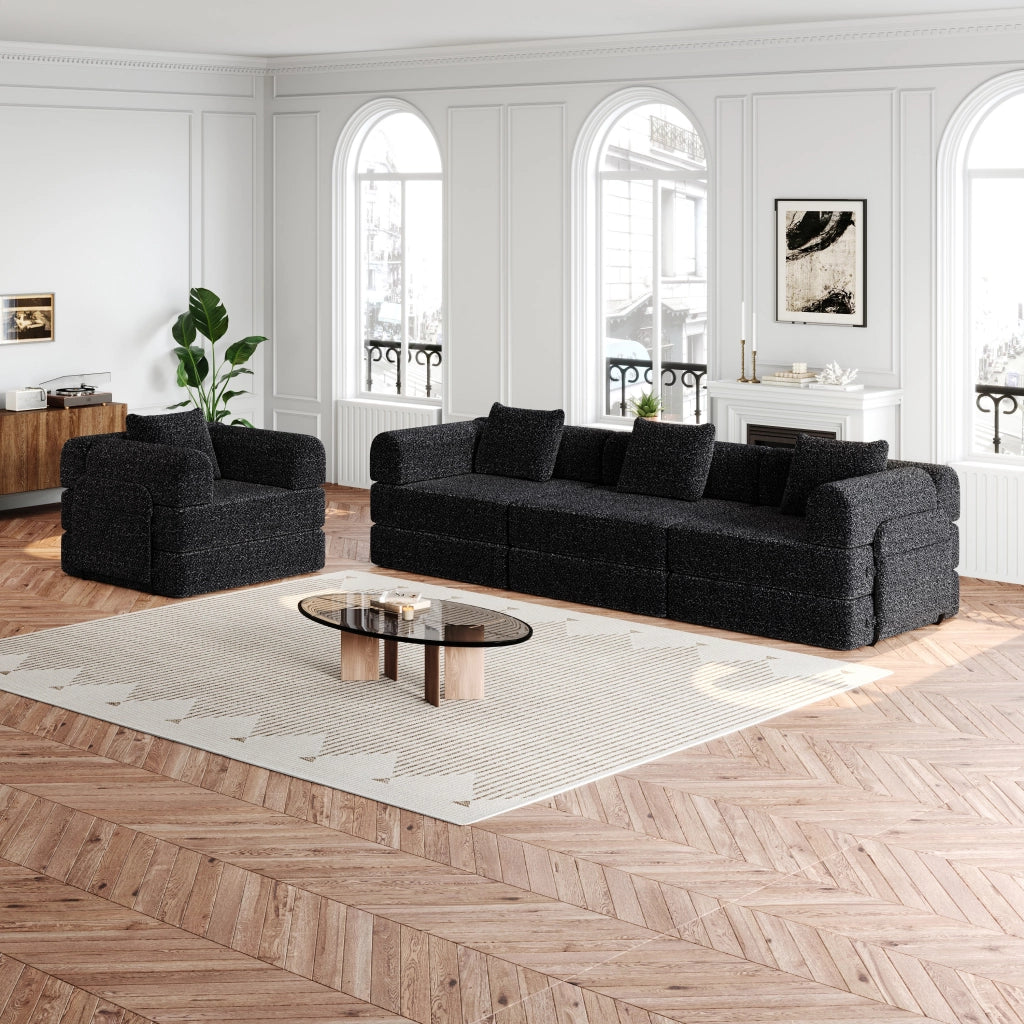 Divano Letto 2 in 1 con Contenitore Bracciolo ¨C Xylo ¨C Struttura Metallo Chenille