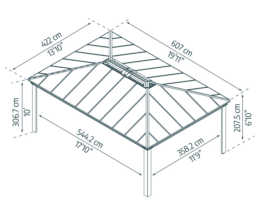 Carport doppio in alluminio Colorado 4.3X6