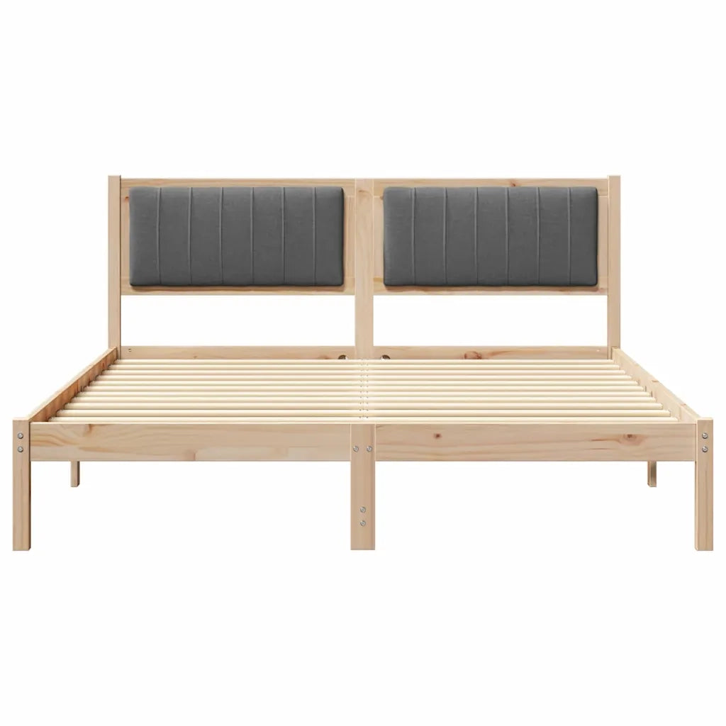 Letto con Testiera Rivestita Grigio scuro 160 x 200 cm 878245