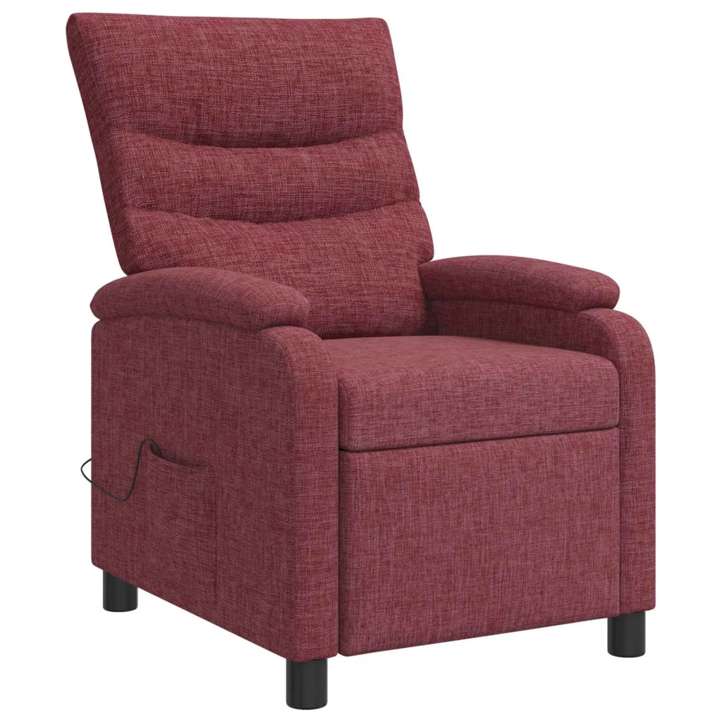 Poltrona Massaggiante Rosso Vino Tessuto 42034912