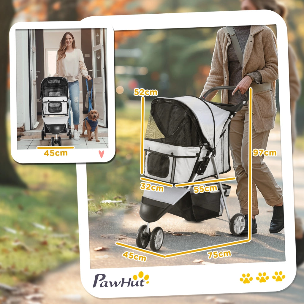Carrozzina per Cani Pieghevole ¨C Minimal ¨C Grigio