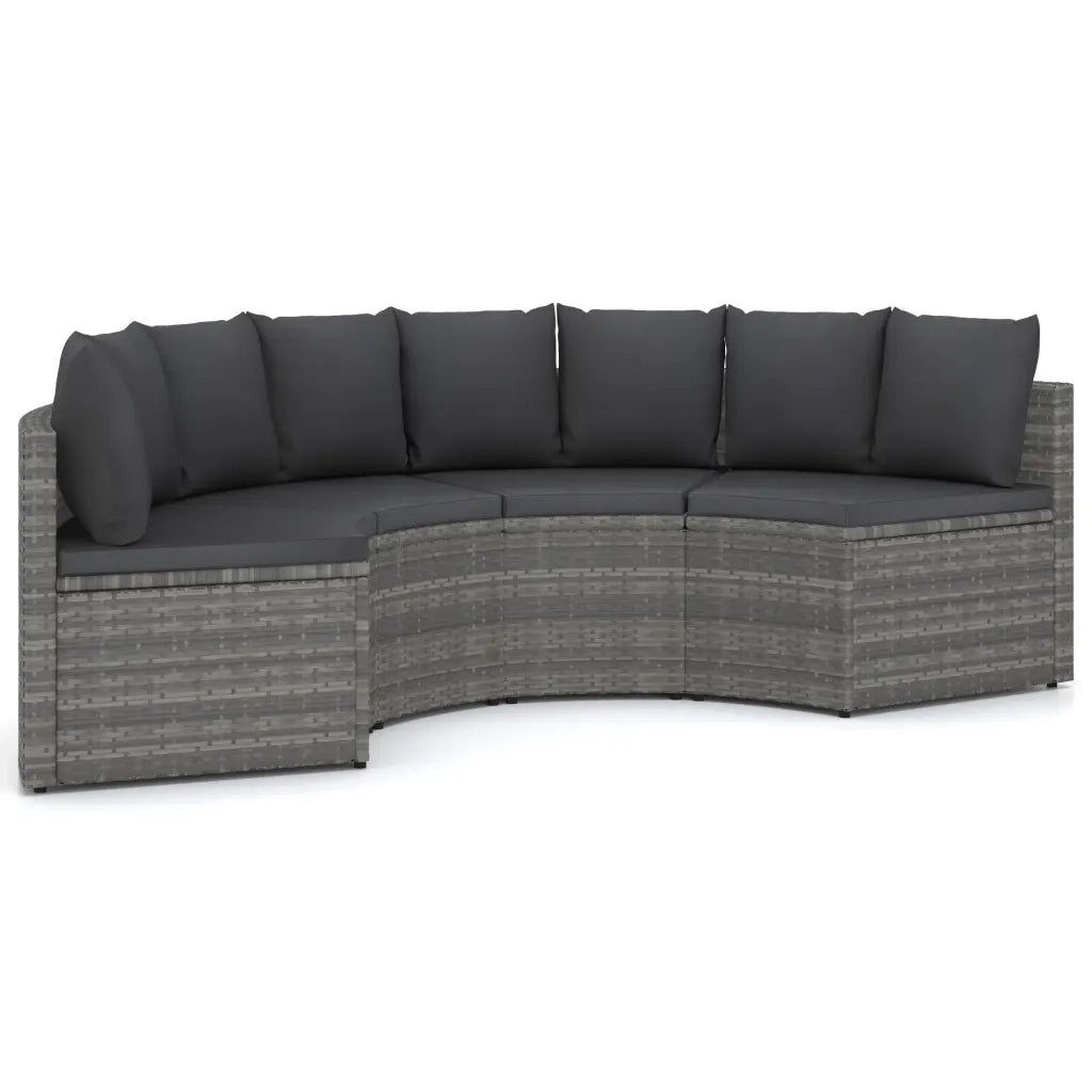 Set Divani da Giardino 4 pz con Cuscini in Polyrattan Grigio 3064911