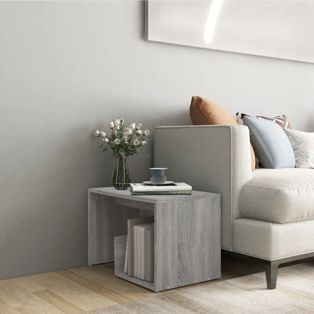Tavolino-Tavolino da soggiorno-Tavolo Grigio Sonoma 59x36x38 cm in Legno Multistrato