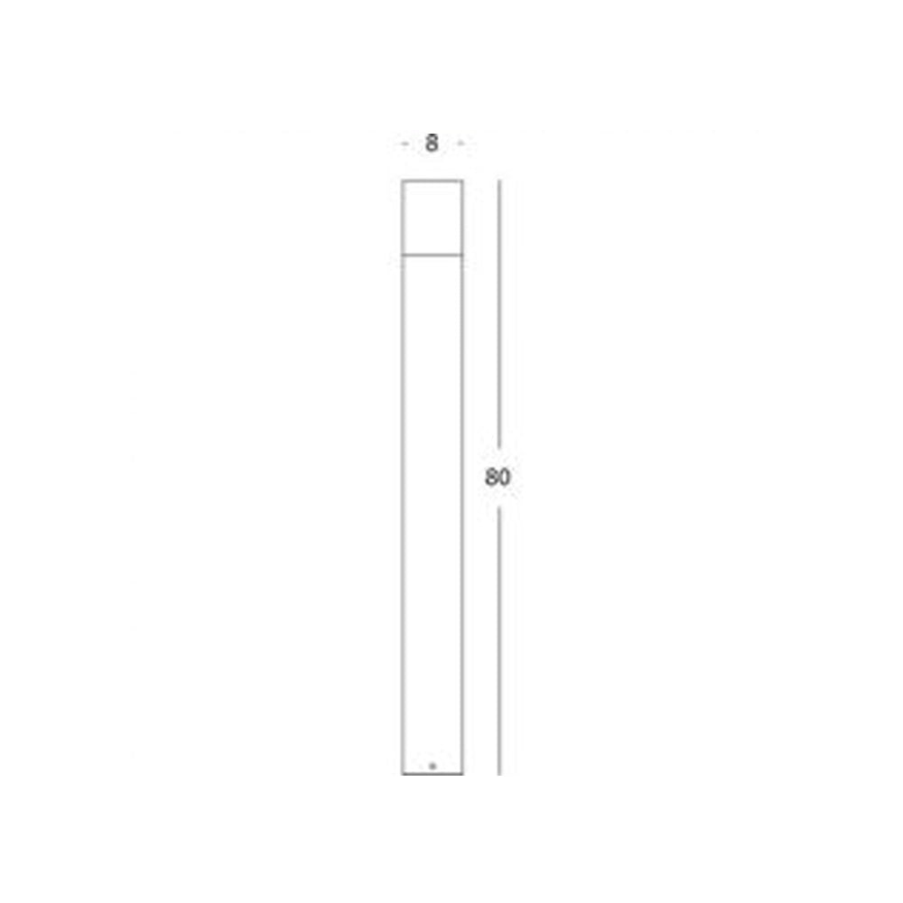 Palo Da Esterno Moderno H80Cm Kube Alluminio E Termoplastica Bianco Led 7W 4000K