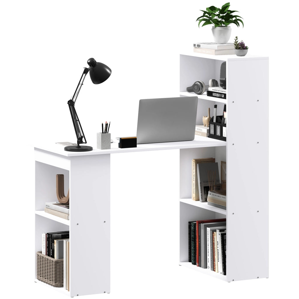 Scrivania con 2 scaffali e 5 ripiani ¨C zephmum ¨C 120x55x120 bianco