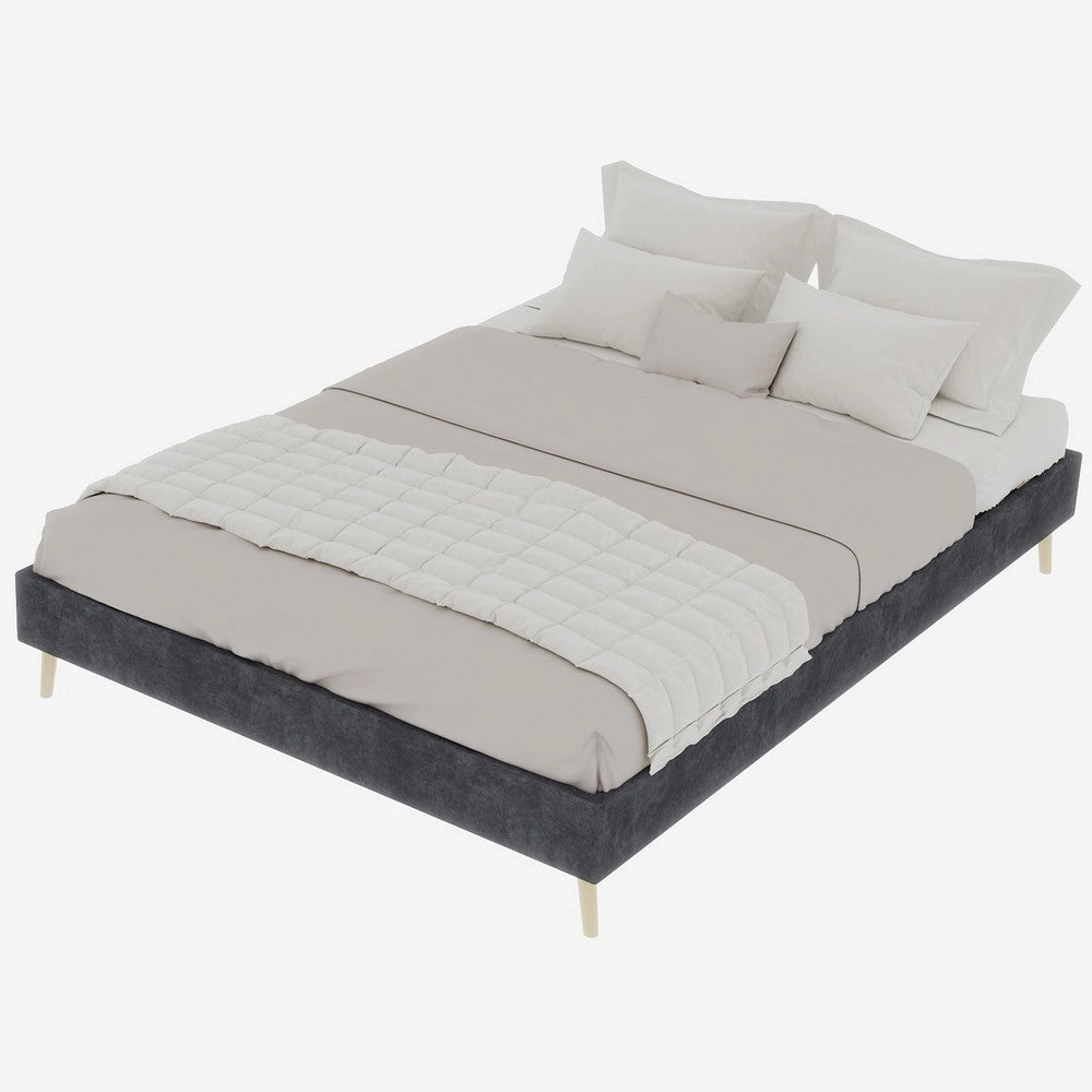 Letto Contenitore 140x200 ¨C MINIMAL ¨C Grigio, Velluto