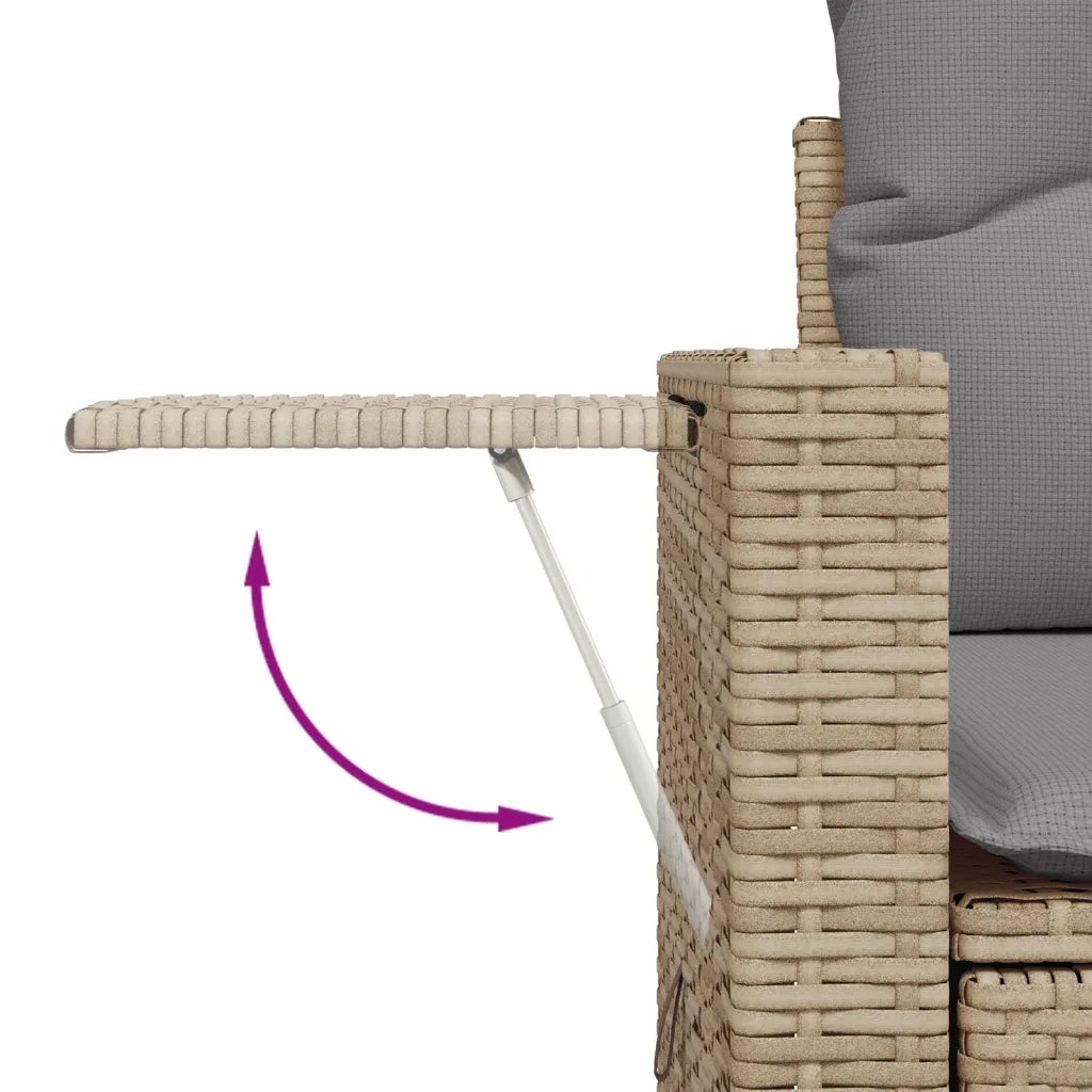 Set Divano da Giardino 4 pz con Cuscini Beige in Polyrattan 3220068