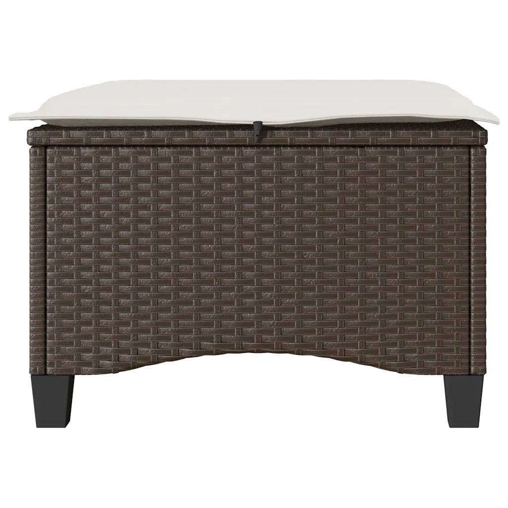 Sgabelli Giardino con Cuscini 2pz Marrone 55x55x36cm Polyrattan 4108247
