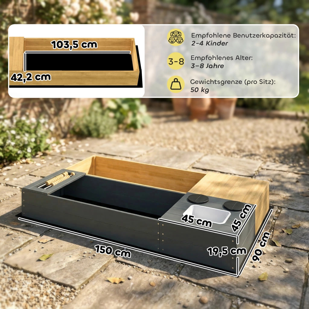 Sandbox 2 Pezzi con Sedia e Lavabo ¨C Minimal ¨C Legno 150x90cm Giallo