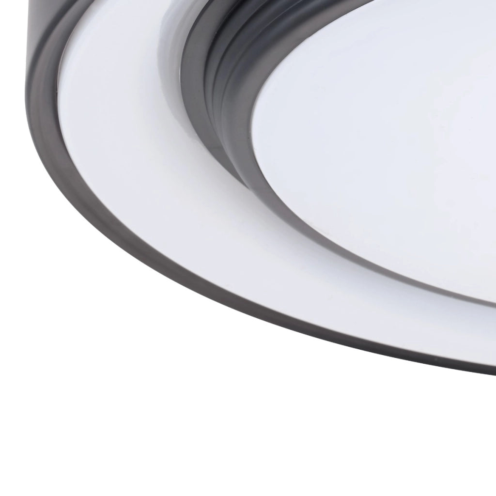 Plafoniera LED 48W 38cm nera IP44 con telecomando Polux