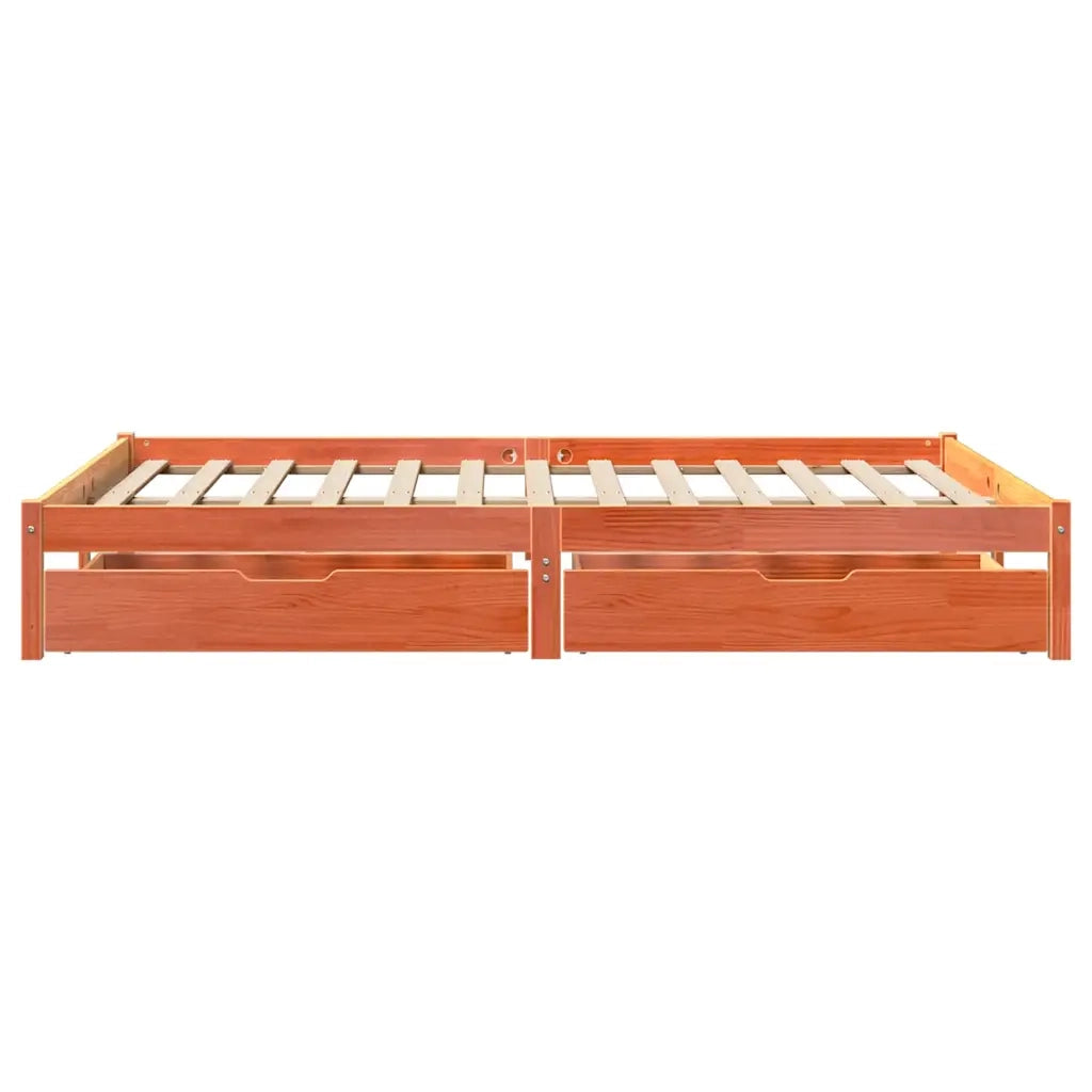 Letto matrimoniale | Letto per adulti | Letto senza Materasso Marrone Cera 120x200 cm in Legno di Pino