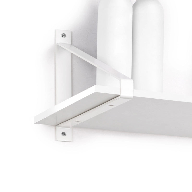 Set di supporti per mensole in legno Shelf con forma triangolare, Acciaio, Verniciato nero
