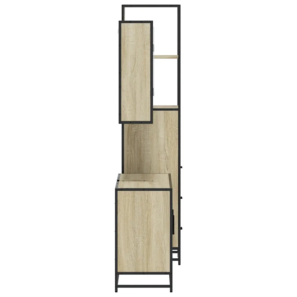 Set Mobili da Bagno 3 pz Rovere Sonoma in Legno Multistrato 3301161
