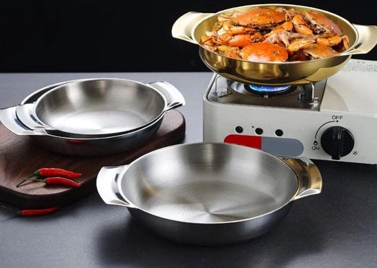Padella in Acciaio - Piastra di Cottura Universale - Piccola Cottura - 16 cm - Inox