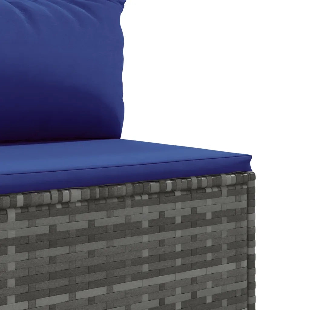 Set Divano da Giardino 10 pz con Cuscini Grigio in Polyrattan 3308311