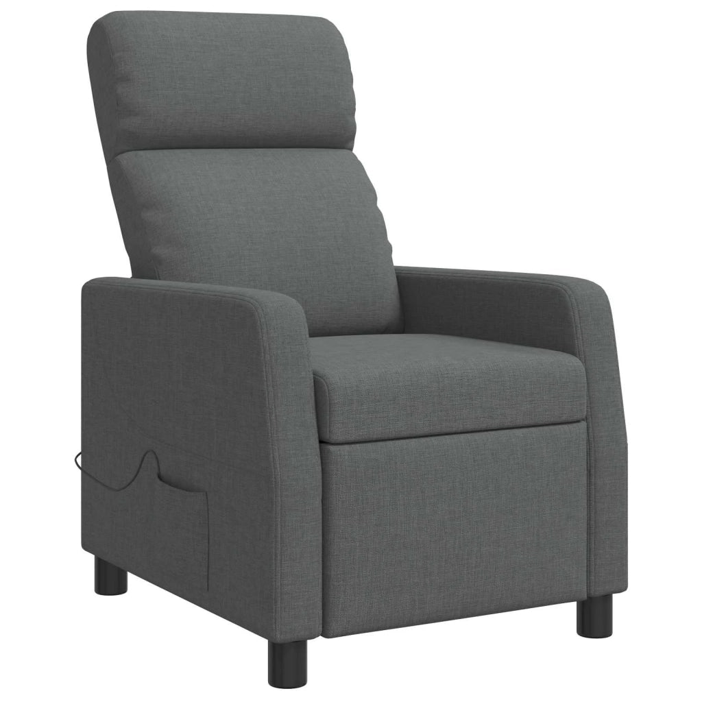 Poltrona Massaggiante Grigio Scuro Tessuto 42035098