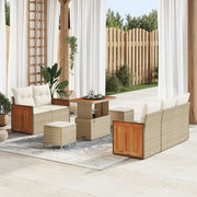 Set Divano da Giardino con cuscino 8 pcs Beige e Crema 3363121