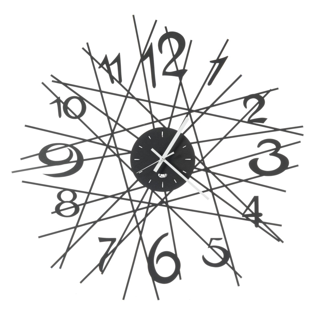 Orologio di design da parete Zig Zag Nero
