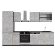 Cucina componibile R-Line Calcestruzzo/Antracite 300 cm, PL Antracite Vicco
