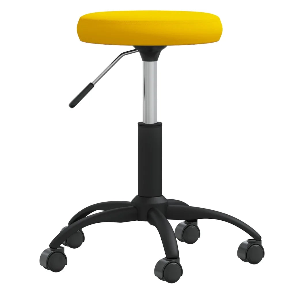 Sedia da Ufficio | Sedia da Gaming Girevole Giallo Senape in Velluto