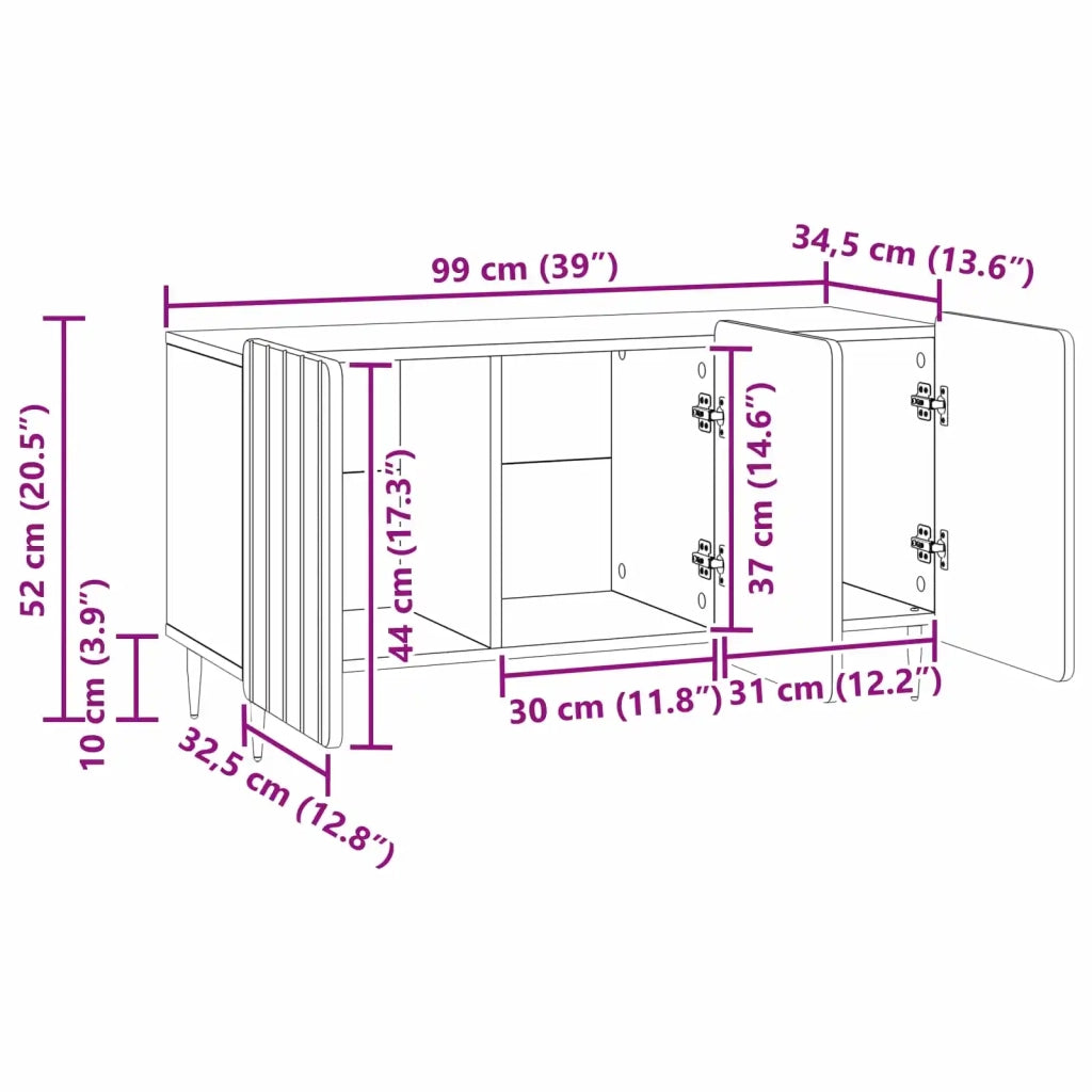 Mobile TV | Armadietto TV | Mobile Porta TV Grigio Cemento 99 x 34,5 x 52 cm Legno ingegnerizzato