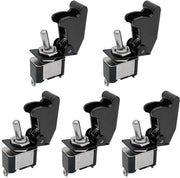 Rocker Switch 5 pezzi - Interruttore 12V - Tuimelschakelaar - 20A - Nero - Coperchio di sicurezza