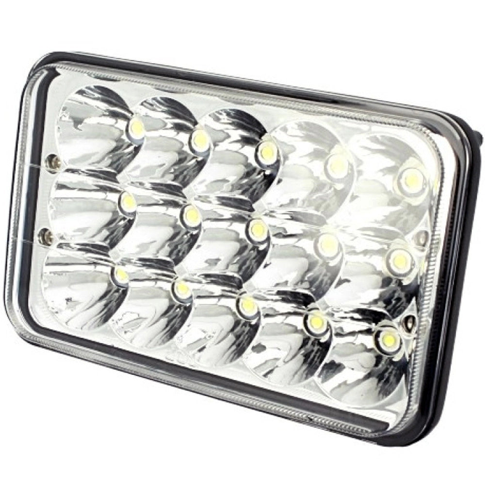 Trade Shop - Faro Supplementare H4 Auto Fuoristrada 15 Led Abbagliante Anabbagliante Ip67 -