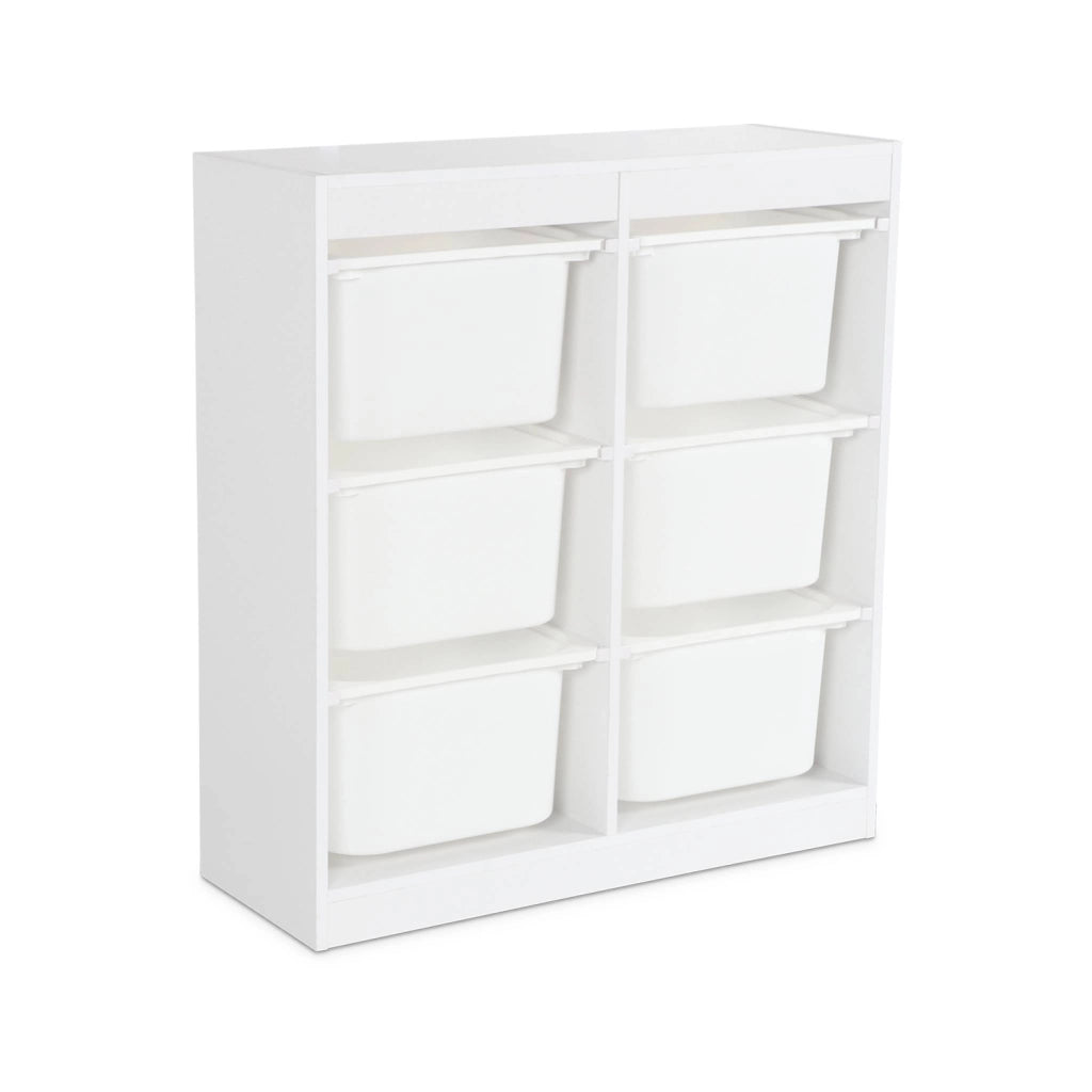 Contenitore per bambini con 6 contenitori, bianco
