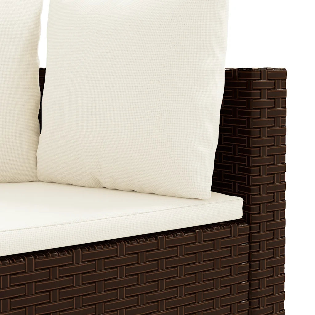 Set Divano da Giardino 4 pz con Cuscini Marrone in Polyrattan 3308361