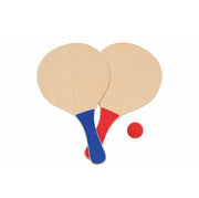 Set 2 racchettoni in legno con pallina