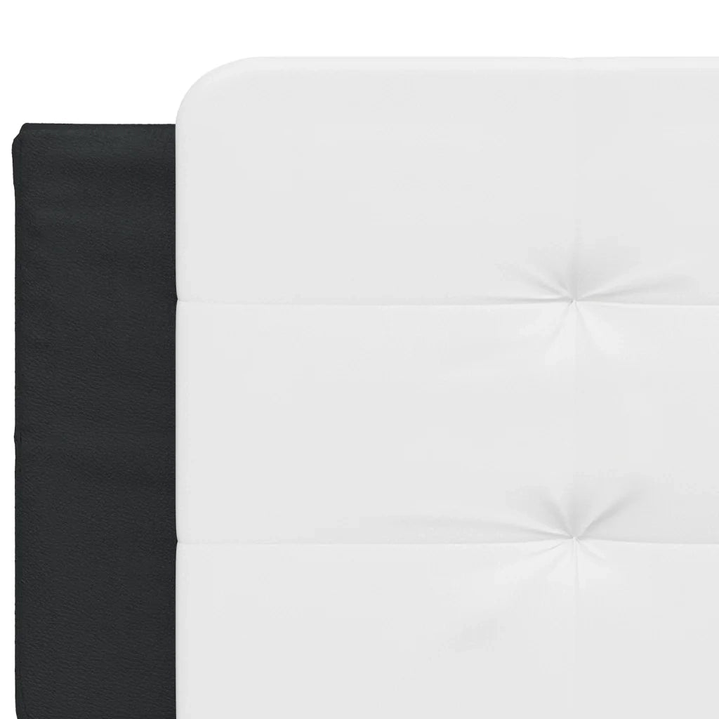 Letto con Materasso Zadar Nero e Bianco 160x200cm Similpelle