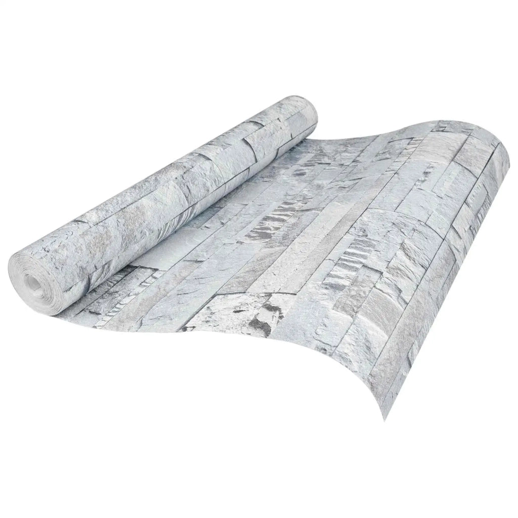 Carta da Parati 3D Pietra Grigio Chiaro 10 x 0,53 m CFW4250706