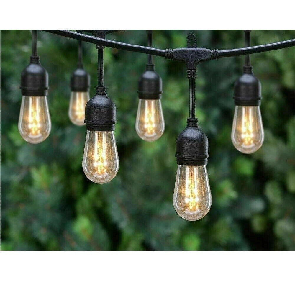 Trade Shop - Catena Luminosa Da Esterno Modulare 10 Lampadine E27 Cavo 10 Metri Ip65 Nero -