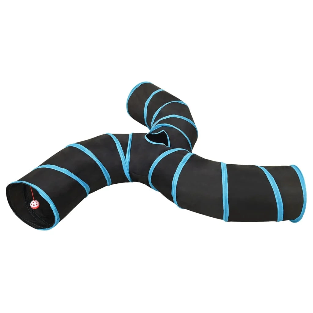 Tunnel per gatti a 3 vie 25 cm poliestere nero e blu 02_0005186