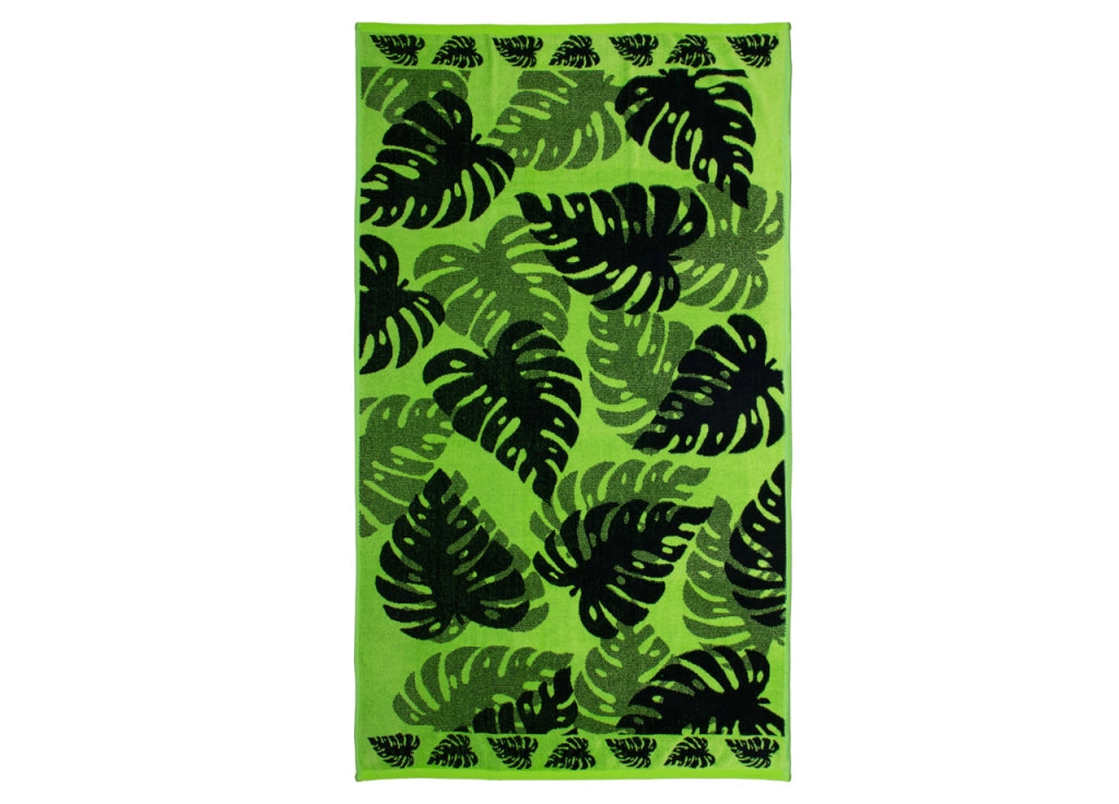 Telo Mare Jacquard Spugna Asciugamano Spiaggia Disegno Thai - Telo Mare - Verde