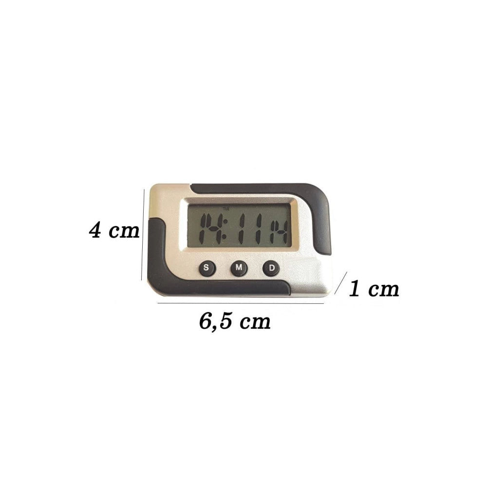 Trade Shop - Mini Sveglia Orologio Digitale Calendario Display Schermo Lcd Con Supporto Auto -