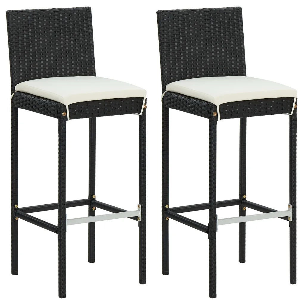 Set Bar da Giardino 3 pz con Cuscini Nero 3064881