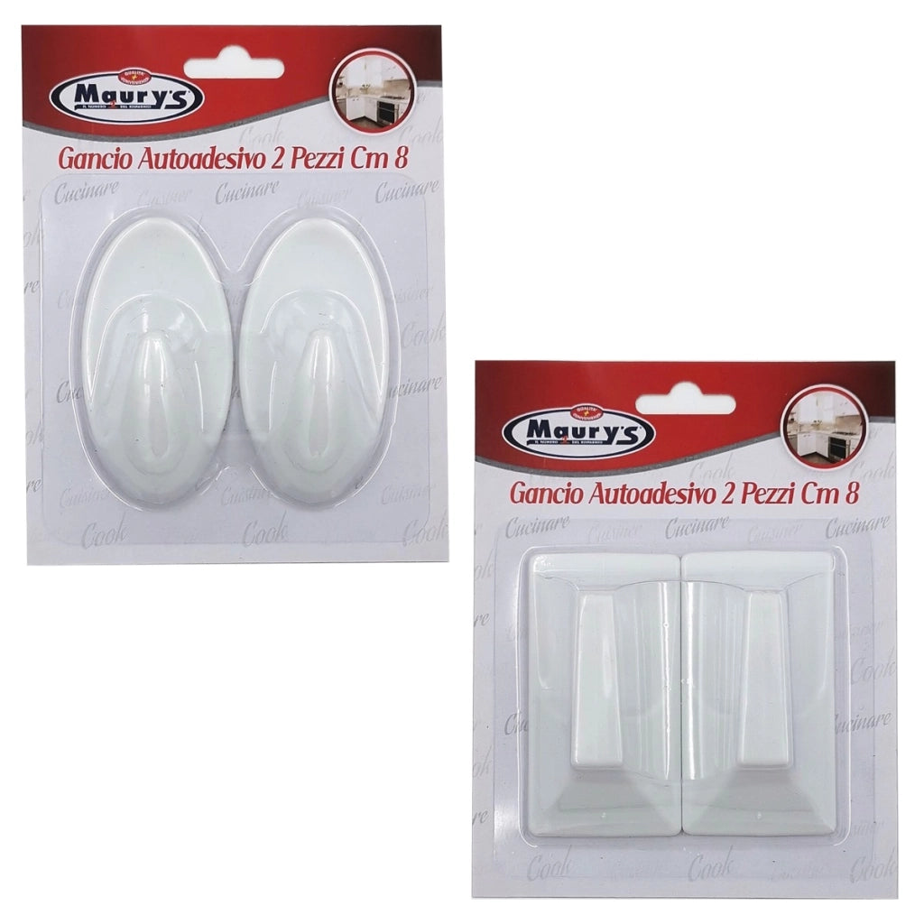 MAURY' GANCI AUTOADESIVI PICCOLI IN CONFEZIONE DA 2 PEZZI DA 8 CM ASSORTITO