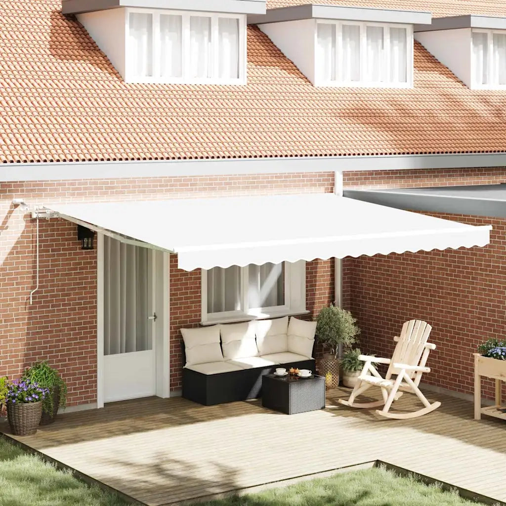 Tenda Retrattile Bianco 450 × 350 cm Poliestere e Metallo 3331140