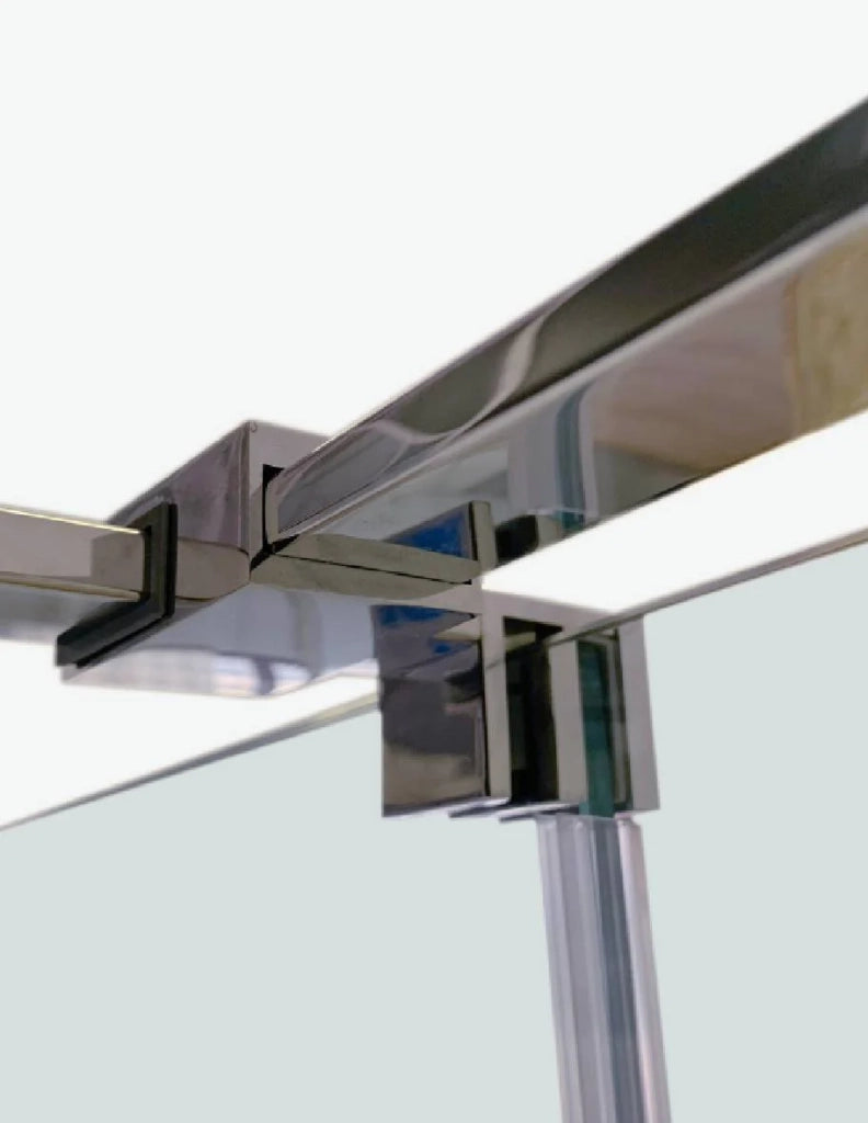 Box doccia CIRENE (KENNA) 1+1 con lato fisso laterale 130x70 cm Cromo Barra Perpendicolare