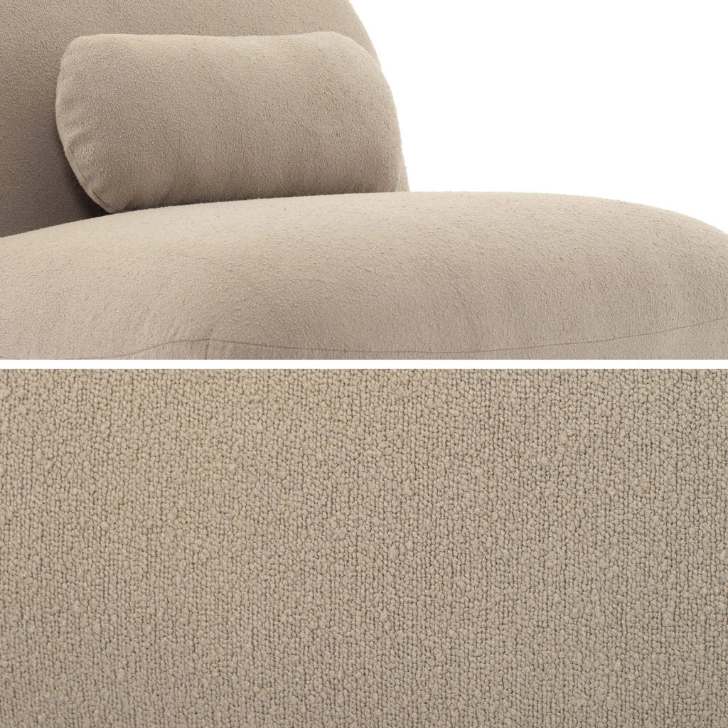 Poltrona girevole 360° bouclé, beige