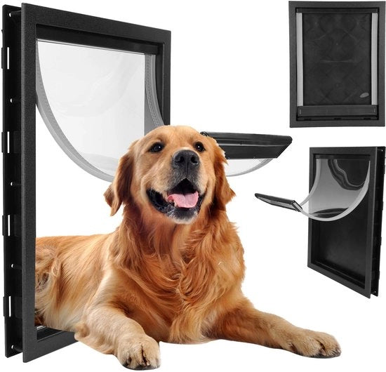 Porta Cani Grande Formato - Progettata con Magnetismo - Accesso Bidirezionale - Installazione Facile - Funzione di Blocco - Adatta per Cani di Taglia Media/Grossa - Porta Cani