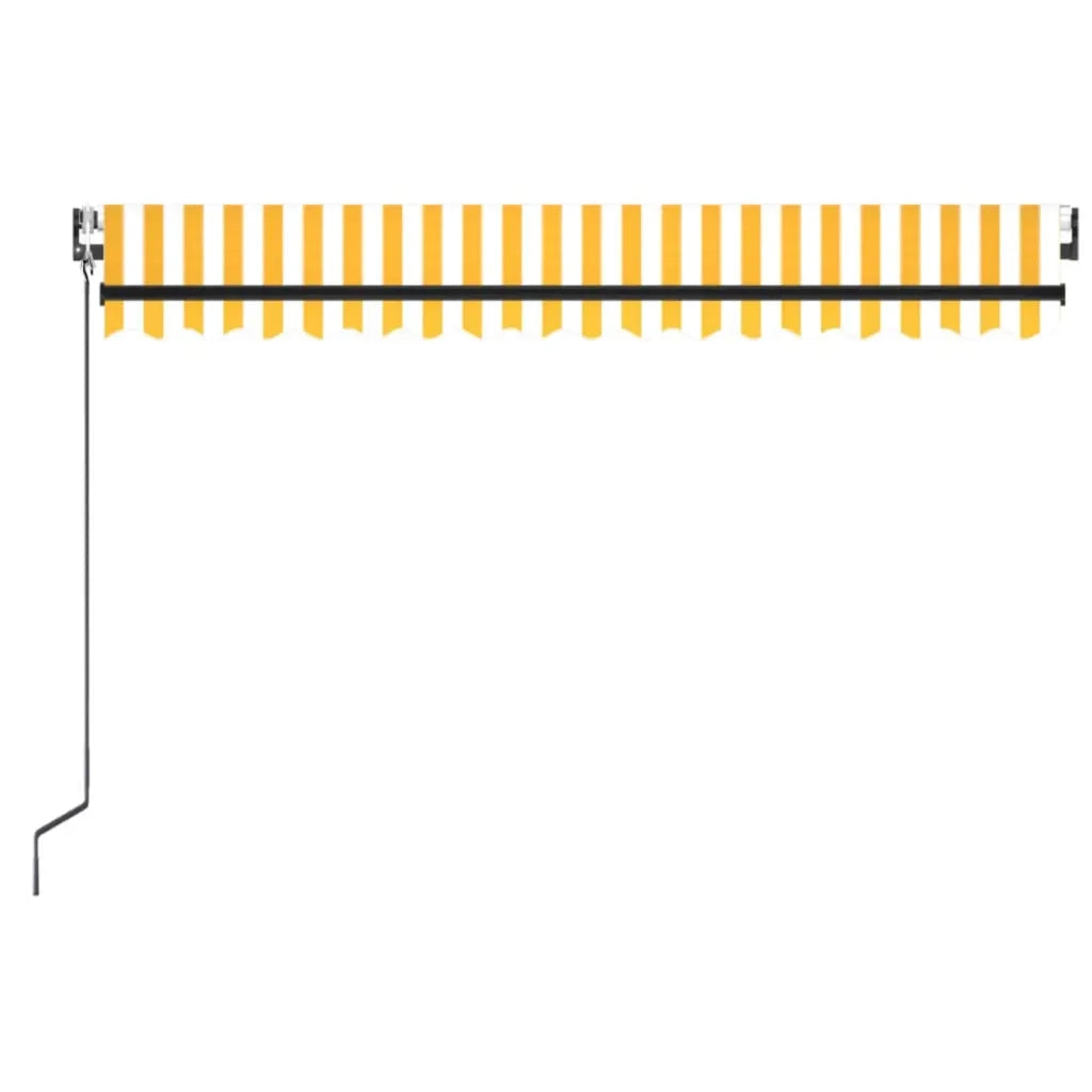 Tenda da Sole Retrattile Automatica 400x350 cm Gialla e Bianca 3069188