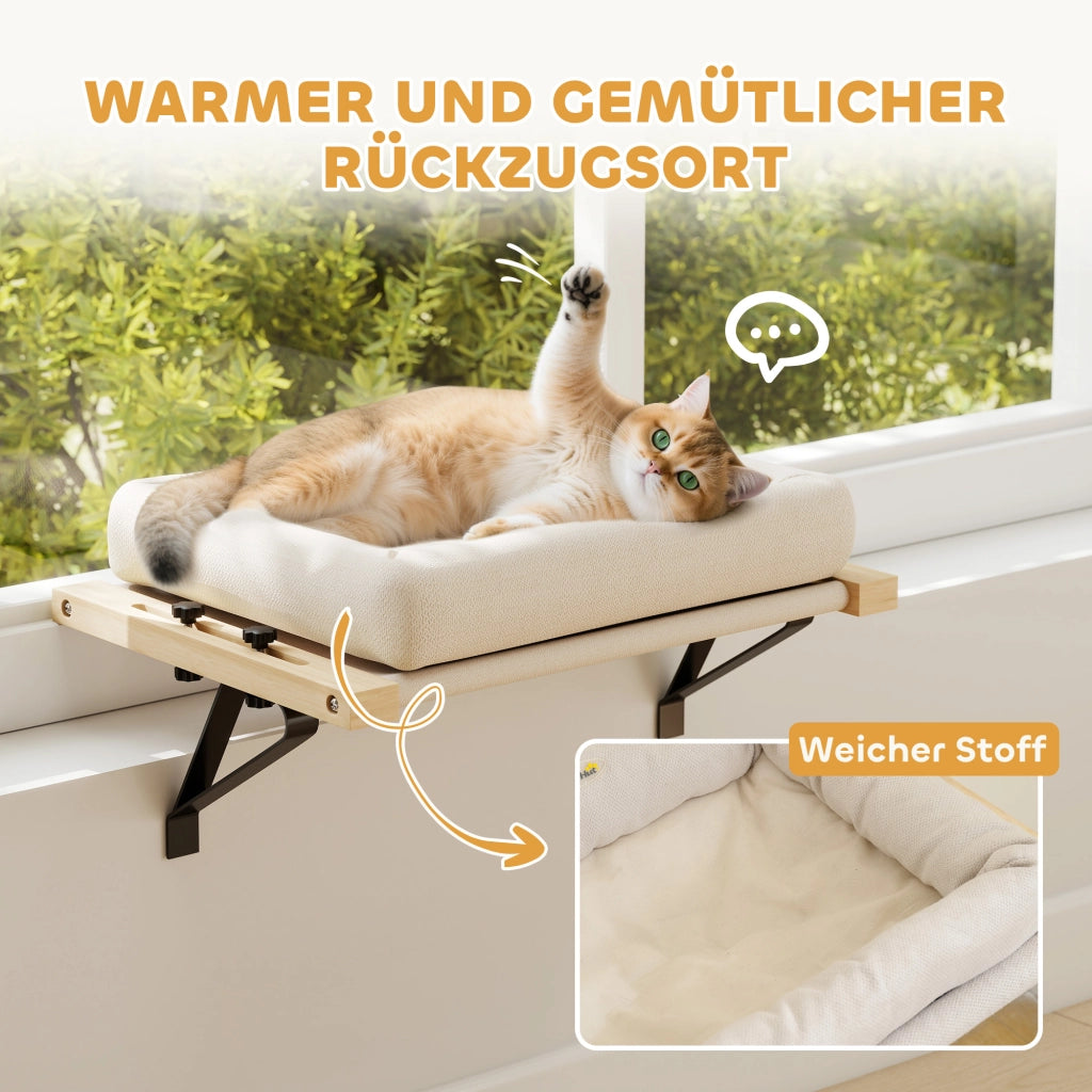 Casetta per Gatti con Cuscino ¨C Zephmum ¨C Legno Bianco