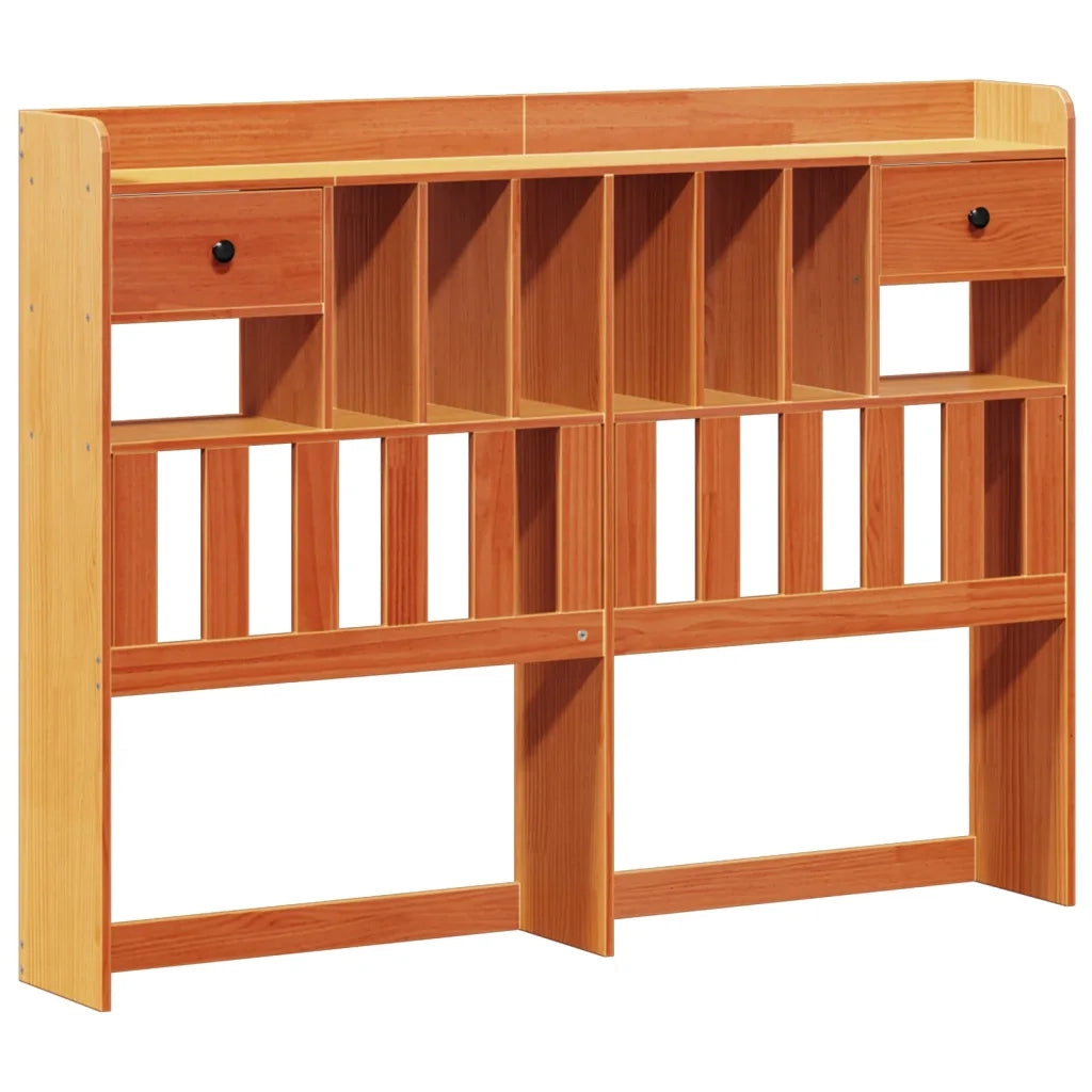 Letto matrimoniale | Letto per adulti | Letto Libreria senza Materasso Marrone Cera 160x200 cm in Pino