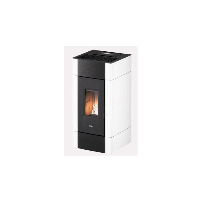 Cadel, Stufa a Pellet Ventilata Cristal 9, Grigio, Rosso, Bianco