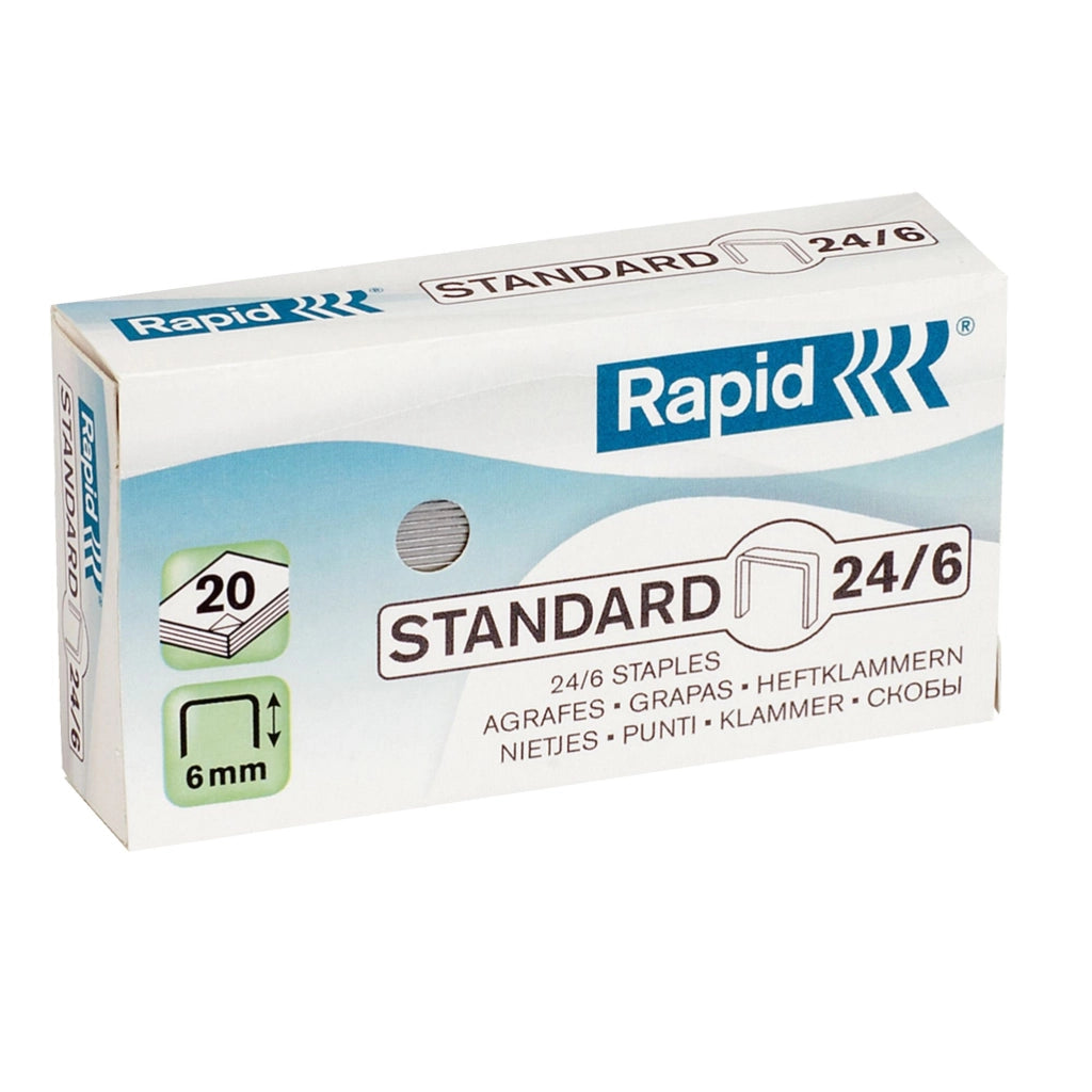 PUNTI PER CUCITRICE '24/6' Per codice 0496202 - H. 6 mm - confezione 2000 pezzi - RAPID