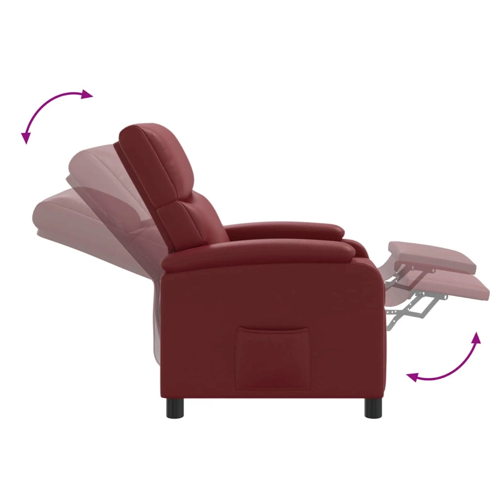 Poltrona Massaggiante Rosso Vino Similpelle 42035005