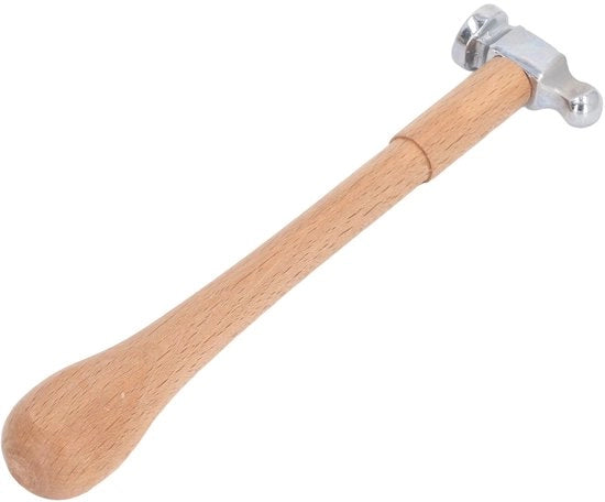 Mini Martello Ergonomico - Martello con Testa Rotonda - Alto Acciaio Resistentente al Carbone - Manico in Legno - Duraturo - Utilizzo Versatile
